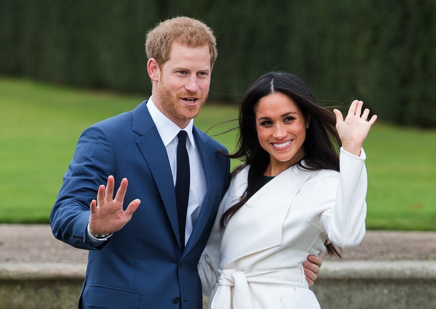 El príncipe Harry y Meghan Markle decoraciones de fiesta boda real recorte de cartón